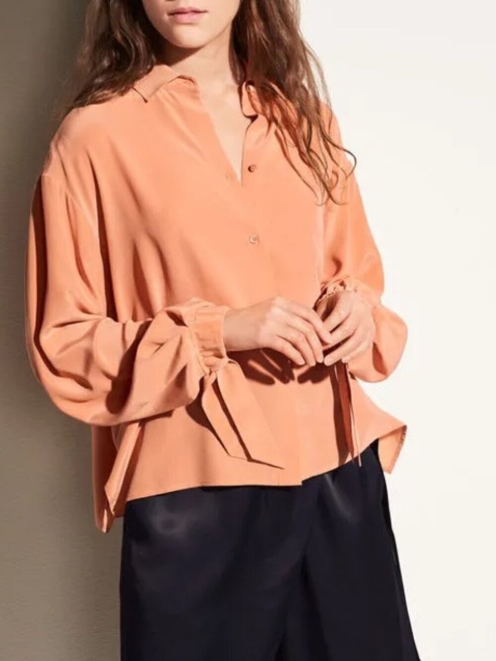 Vince antique peach Georgette silk blouse
